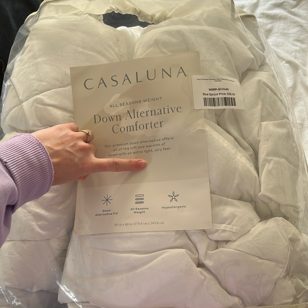 Casaluna Down Alternative comforter “all seasons weight”